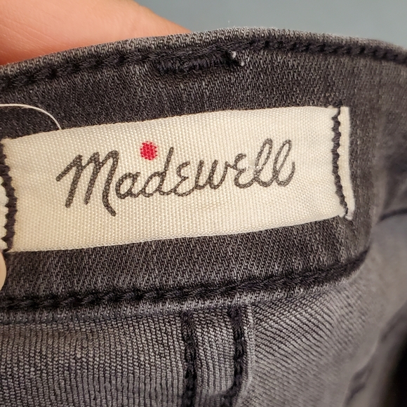 Madewell Charcoal 9" High-Rise Distressed Women's Skinny Jeans Size 25 - Picture 4 of 6
